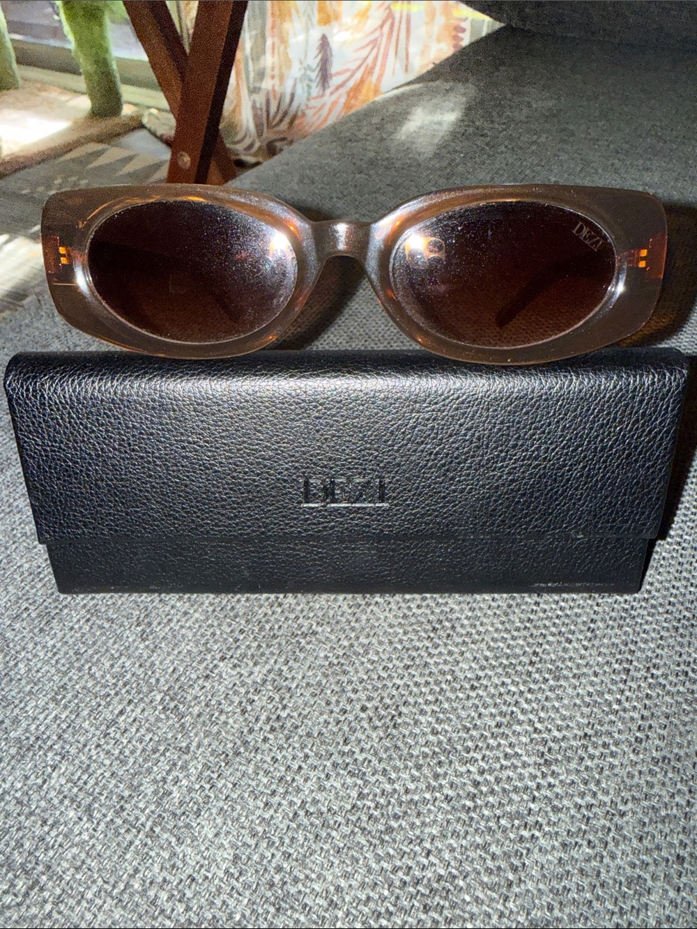DEZI Brown BOOKED Sunglasses with Dark Brown Lenses
